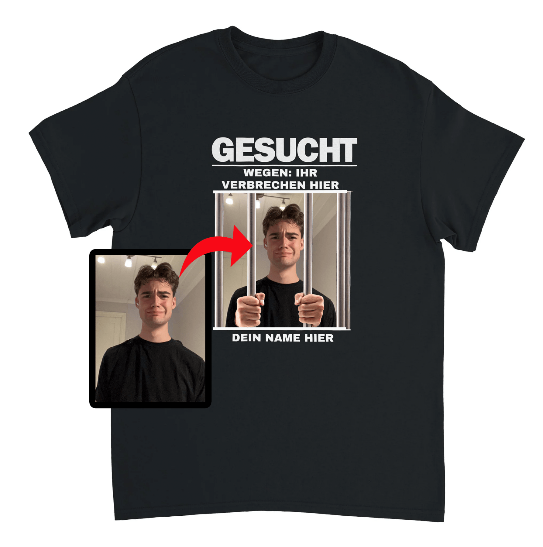 GEZOCHT T-SHIRT - JOUW PERSOONLIJKE MISDAAD - Bedrukt materiaal - Laatste shirt