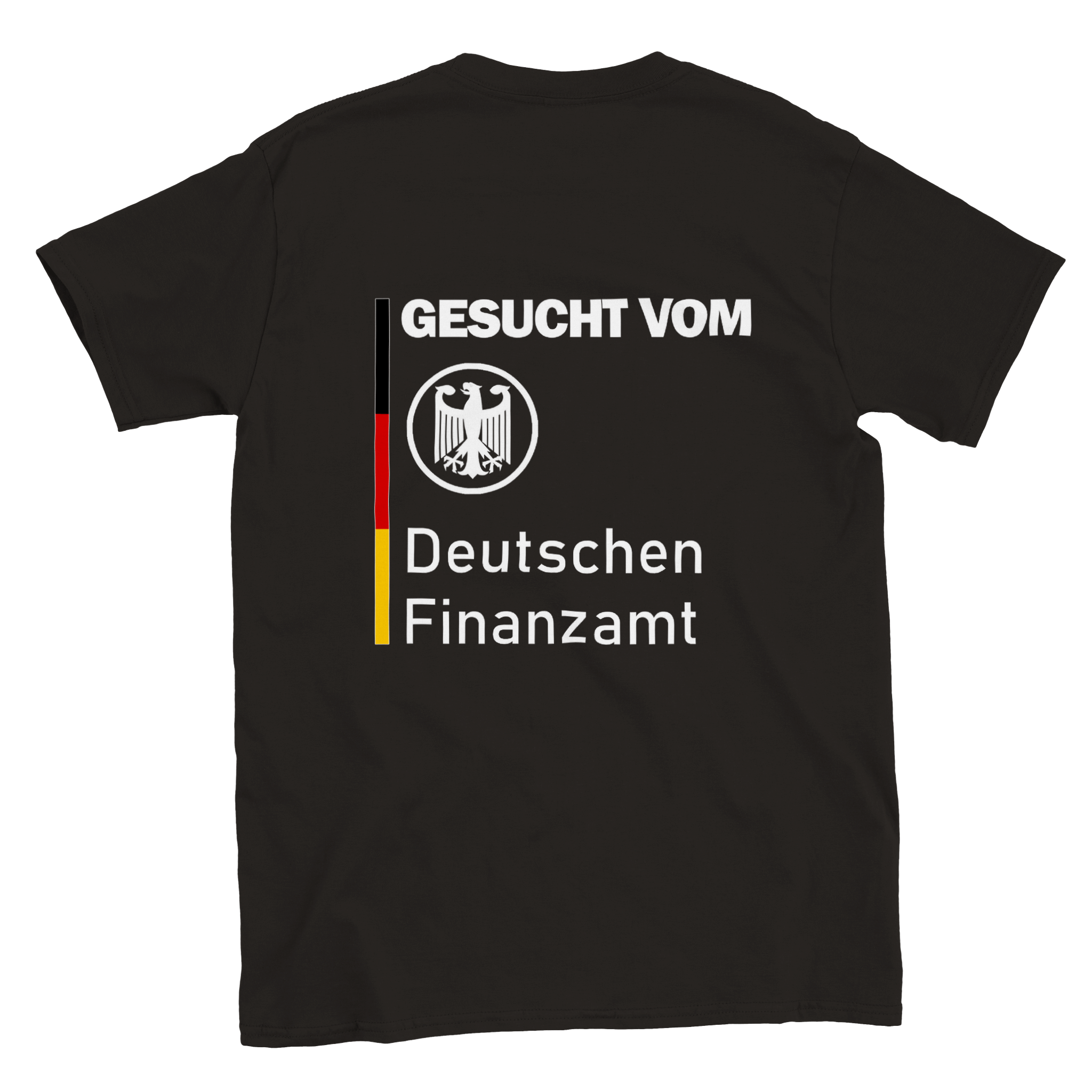 T-shirt met opdruk "GEZOCHT DOOR DE BELASTINGDIENST" - Laatste shirt