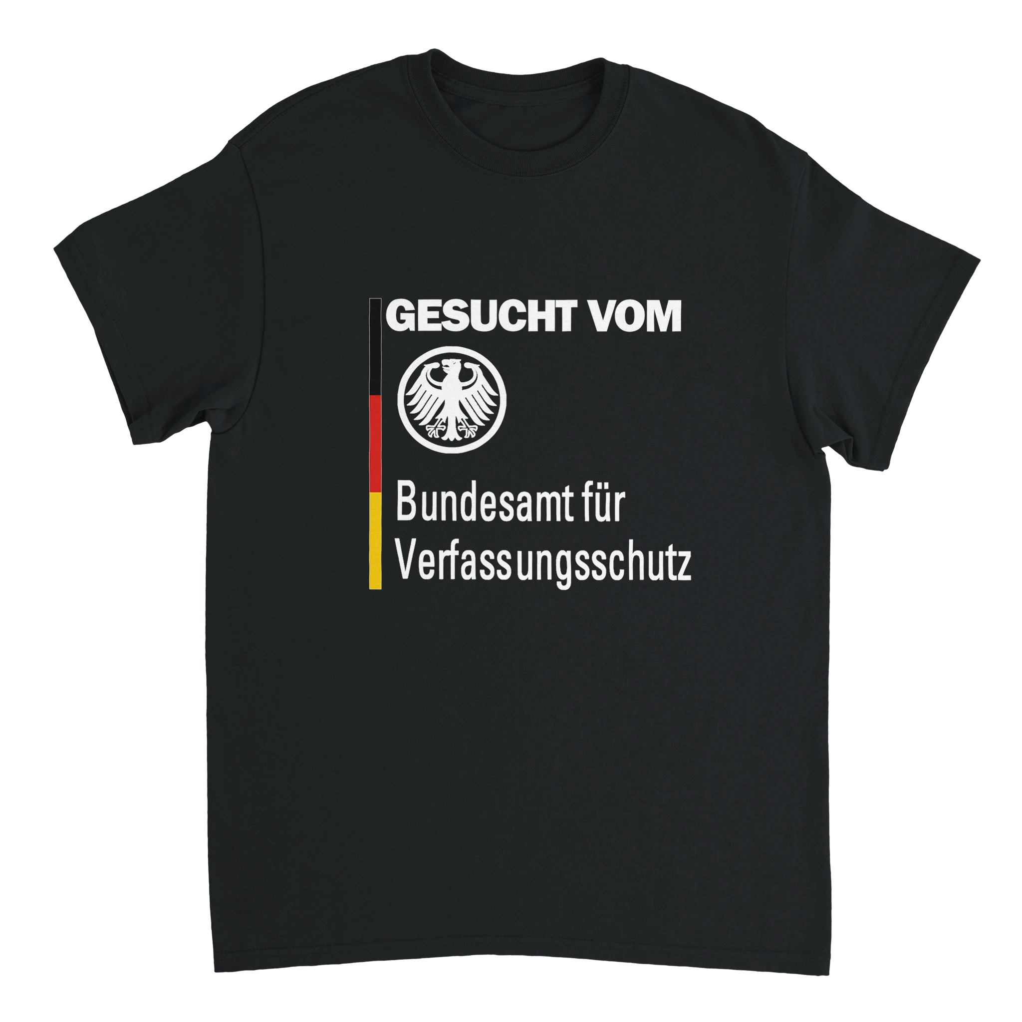 T-shirt met de tekst "GEZOCHT DOOR DE OFFICIËLE BESCHERMING VAN DE GRONDWET" - Laatste shirt