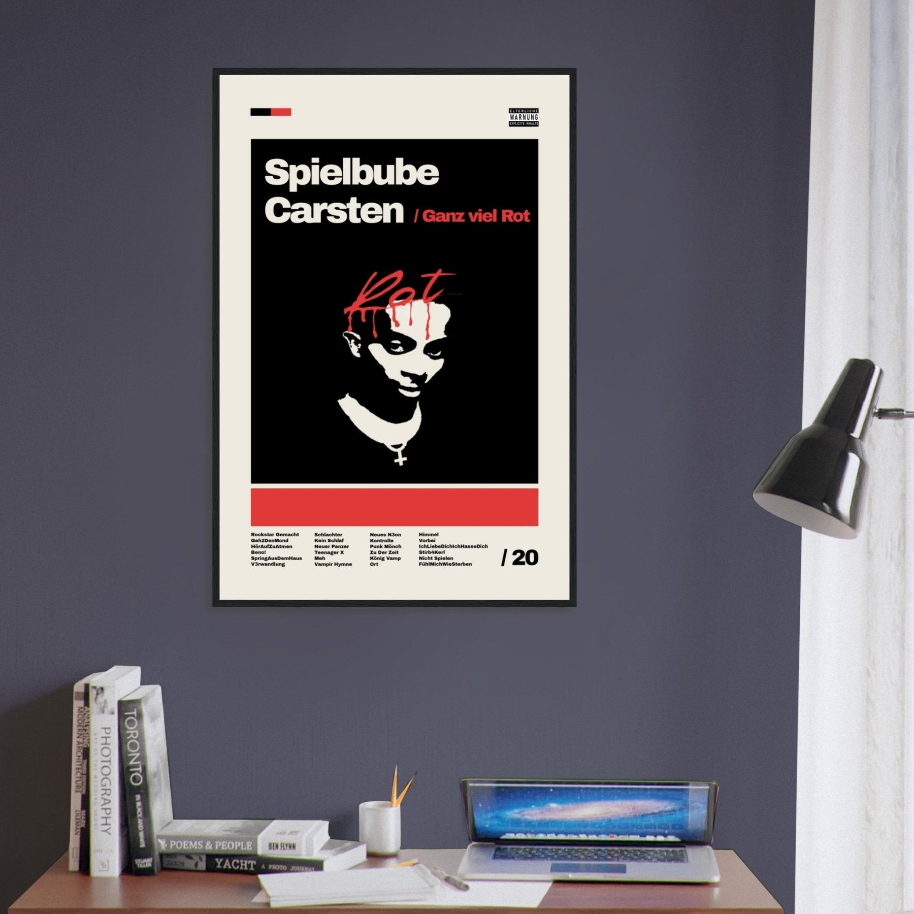 Playboy Carsten - Veel rood poster - Printmateriaal - Laatste shirt