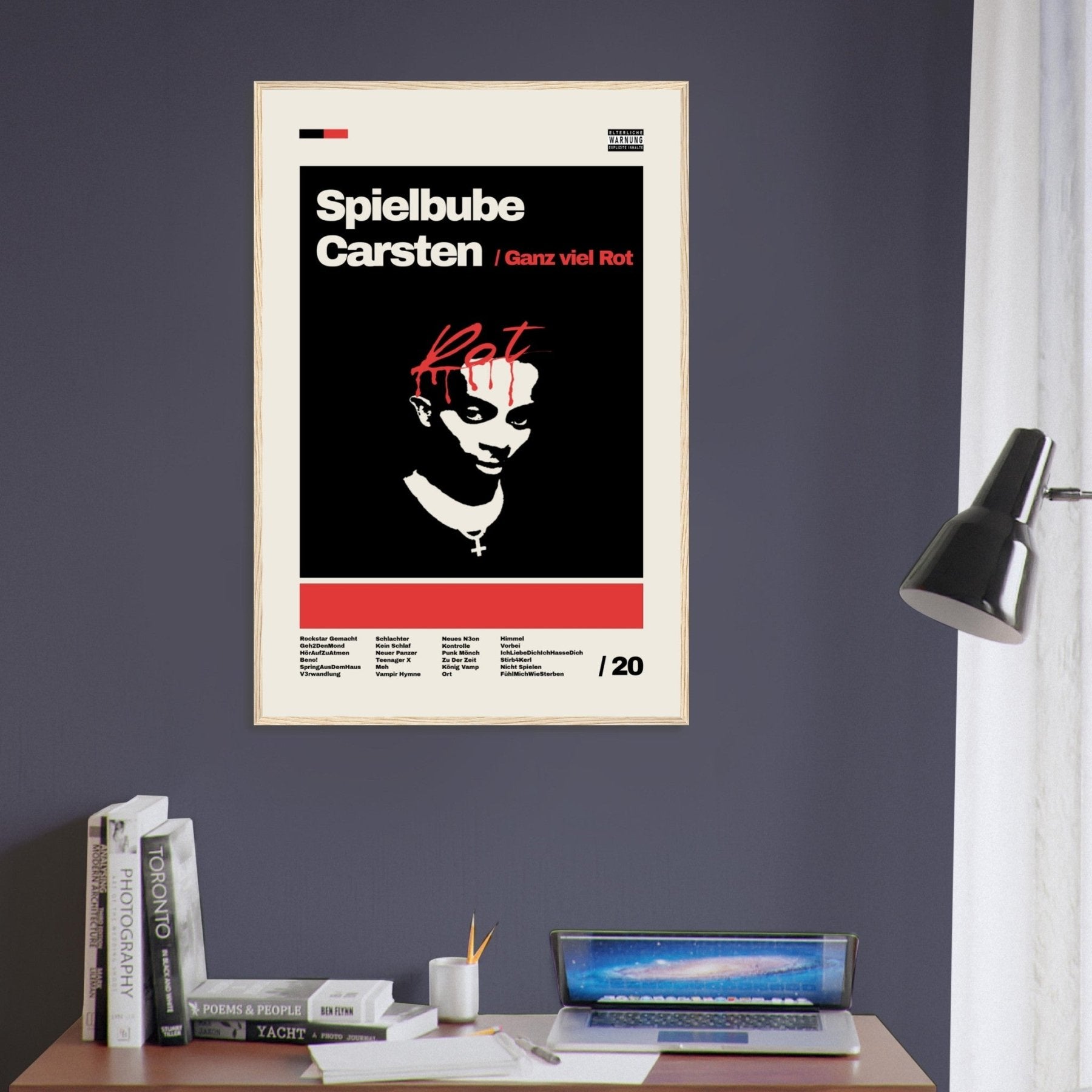 Playboy Carsten - Veel rood poster - Printmateriaal - Laatste shirt