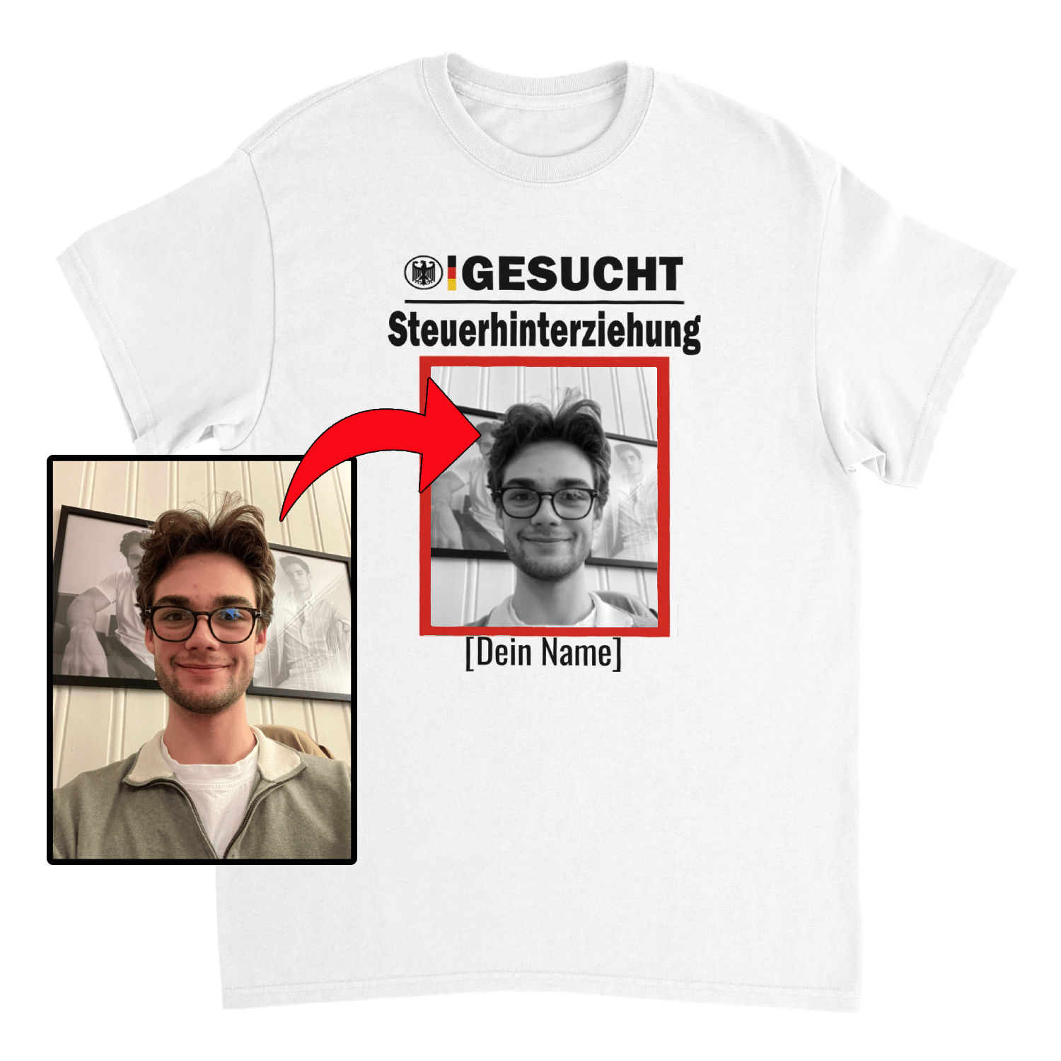 GEZOCHT T-SHIRT VOOR BELASTINGONTDUIKING OP MAAT - Laatste Shirt