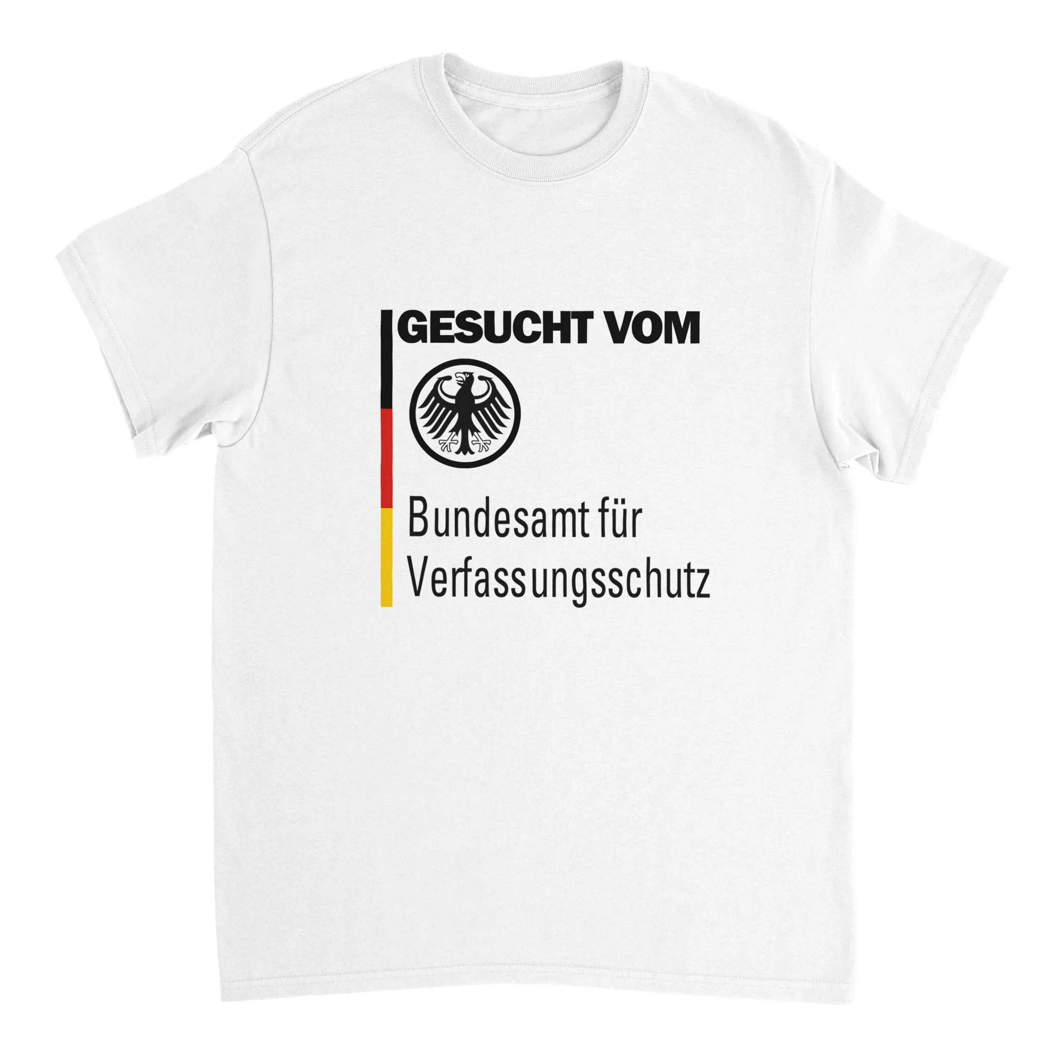 T-shirt met de tekst "GEZOCHT DOOR DE OFFICIËLE BESCHERMING VAN DE GRONDWET" - Laatste shirt