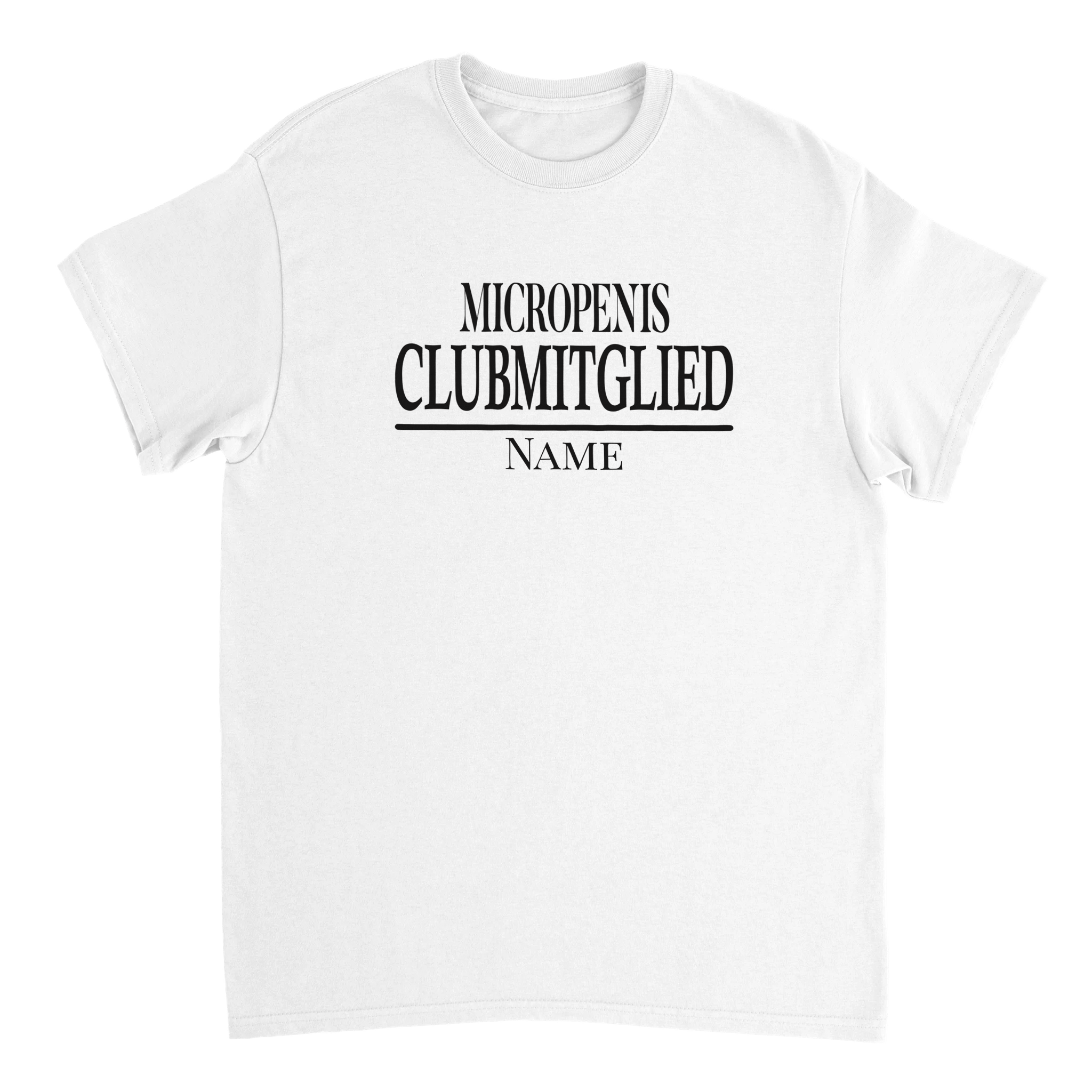 T-shirt op maat voor leden van de Micropenis Club - Laatste exemplaar