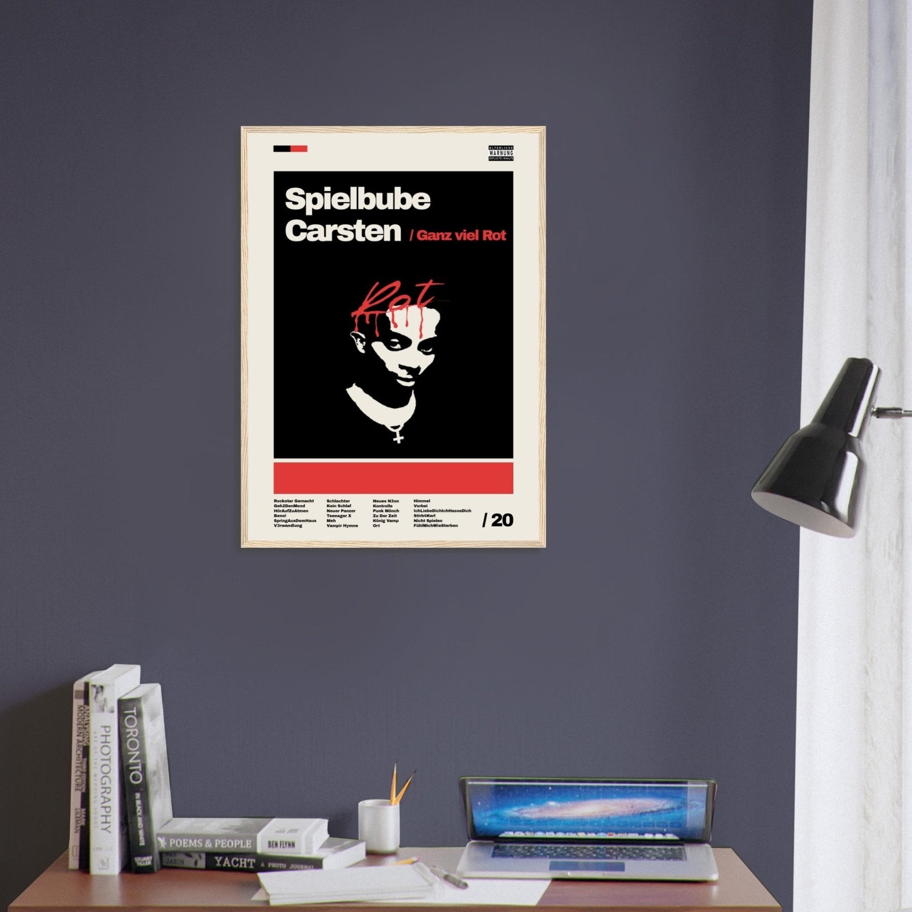 Playboy Carsten - Veel rood poster - Printmateriaal - Laatste shirt